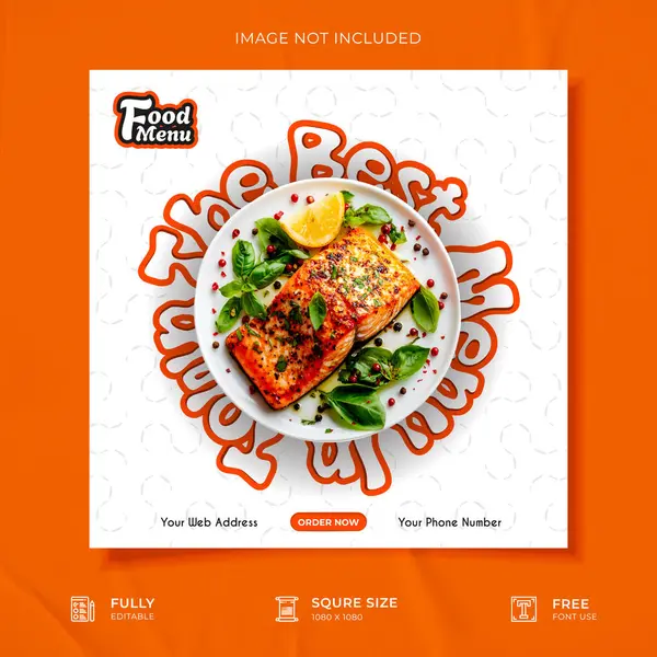 Yaratıcı Restoran Gıda Tanıtım Sosyal Medya Posteri Şablonu