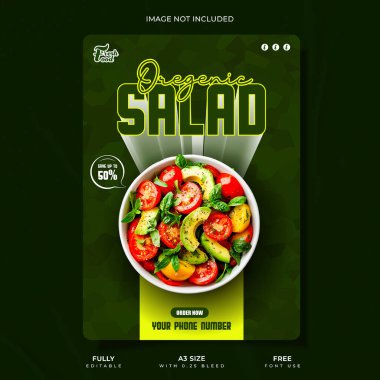 Fresh From the Farm  Organic Salad Bowls poster design