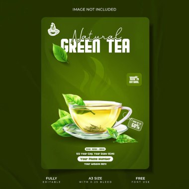 Savor the Calm  Green Tea Moments promotional poster design