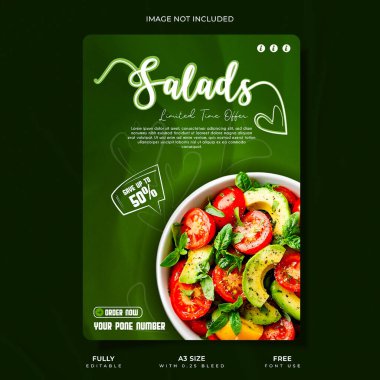Fresh From the Farm  Organic Salad Bowls poster design