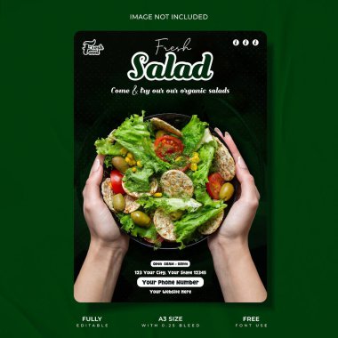 Fresh From the Farm  Organic Salad Bowls poster design
