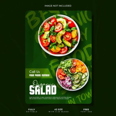 Fresh From the Farm  Organic Salad Bowls poster design