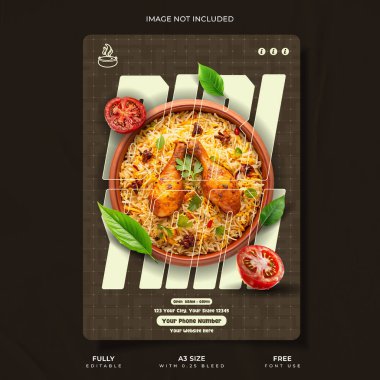 Profesyonel Restoran Biriyani Reklam Posteri Tasarımı