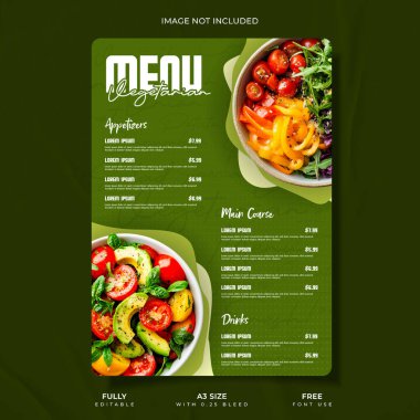 Yaratıcı Vejetaryen Restoran Menüsü Tasarımı