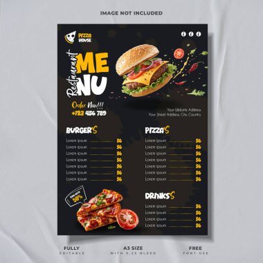 Yaratıcı fast food menü şablonu