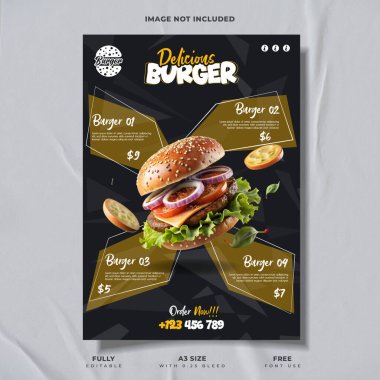 Yaratıcı fast food menü şablonu