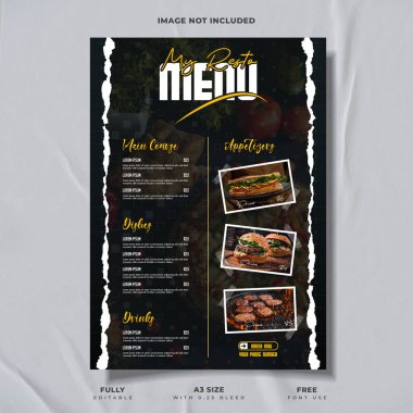 Yaratıcı fast food menü şablonu