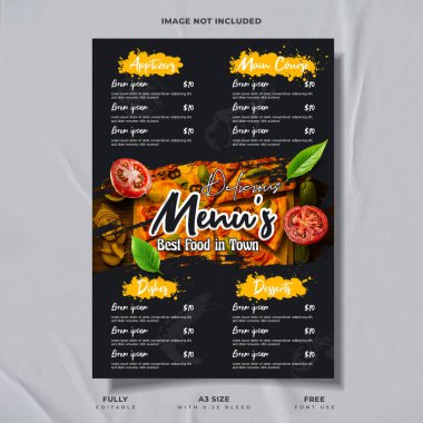 Fast food restaurant menu design