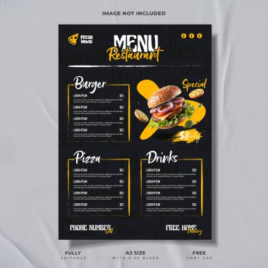 Fast food restaurant menu design