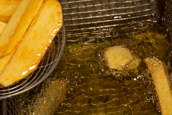 Картопля Фрі Олійної Фарби — стокове фото