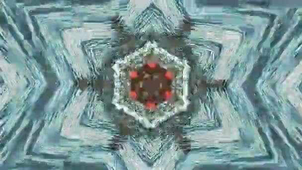 Калейдоскоп Абстрактного Движения Геометрическим Рисунком Калейдоскопический Дизайн Движения — стоковое видео