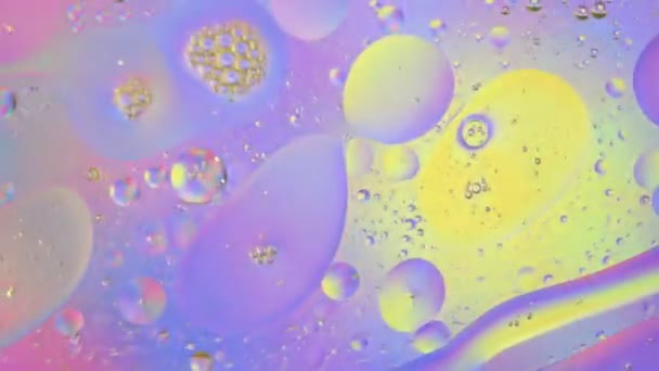 Colorido Espejo Burbujas Aceite Efecto Fantasía — Vídeo de stock