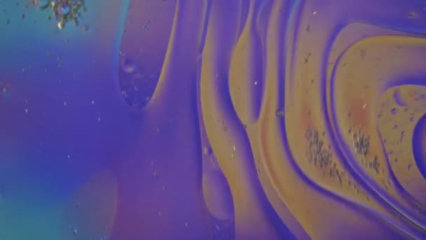 Kleurrijke Spiegel Olie Bubbels Effect Fantasie — Stockvideo