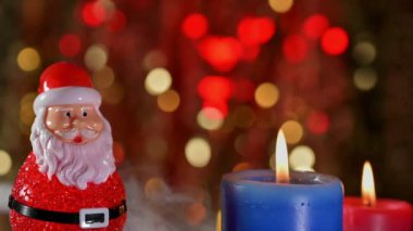 Noel ve Parlak Arkaplan Dekorasyonu. Noel Baba.