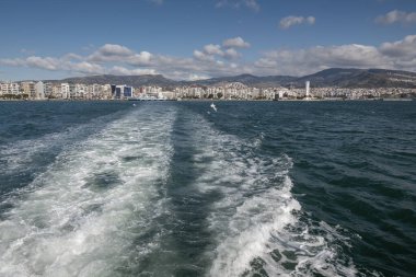 Gemi güvertesinden Denizde Dalgaların Manzarası