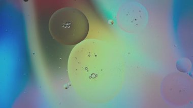 Soyut Renkli Organik Gıda Yağı Suya Baloncuk Atar