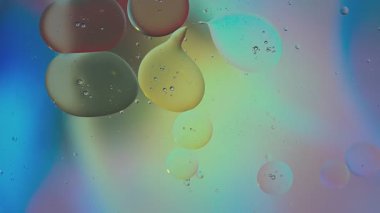 Soyut Renkli Organik Gıda Yağı Suya Baloncuk Atar