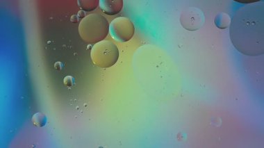 Soyut Renkli Organik Gıda Yağı Suya Baloncuk Atar