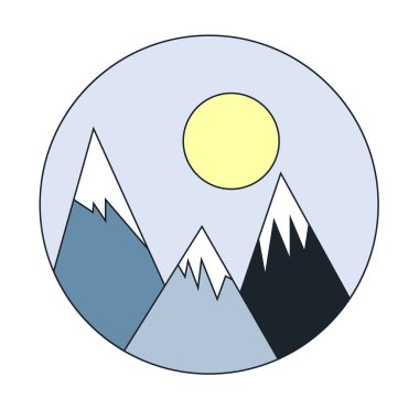 Güneşli dağ manzarasının etrafında dön