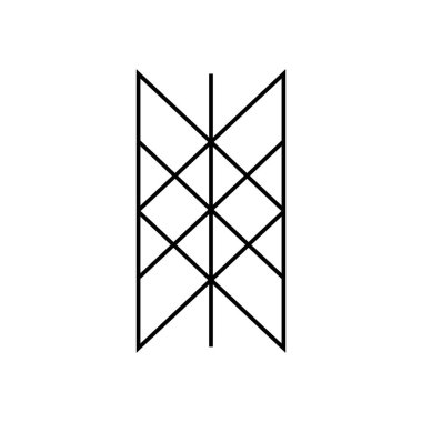 Wyrd ağı, İskandinav sembolü, rünler, vektör tasarımı