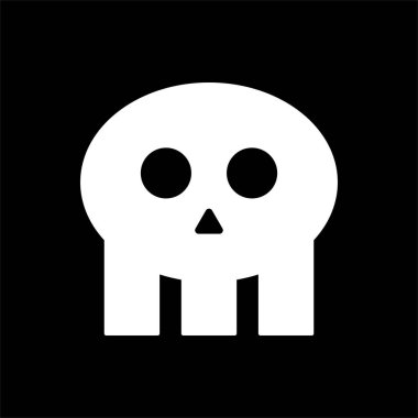 Komik kafatası simgesi, vektör tasarımı