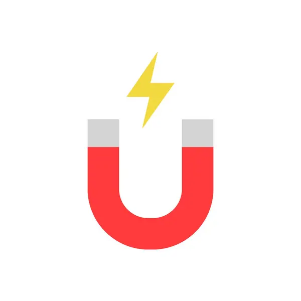 Işık ve vektör tasarımlı mıknatıs simgesi