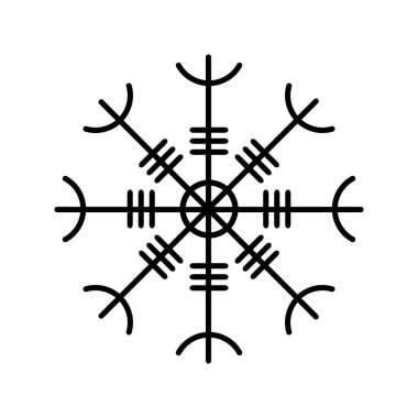 Korku Dümeni, İskandinav, İskandinav, Viking sembolü, İskandinav, vektör tasarımı