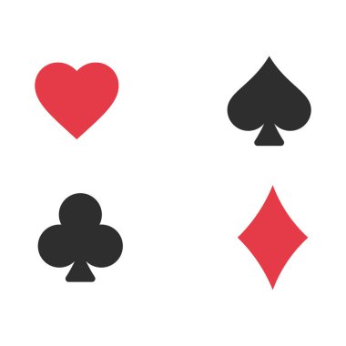 Kart sembolleri, poker, vektör tasarımı