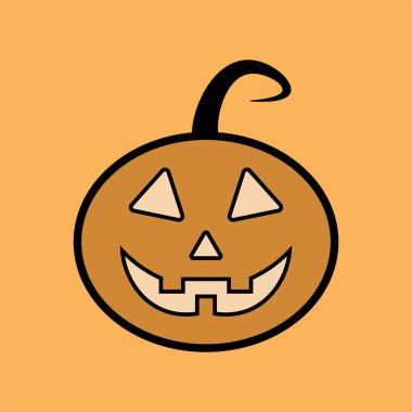 Kabak ikonu turuncu, Cadılar Bayramı, vektör tasarımı