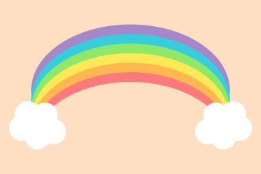 Bulutlu gökkuşağı, vektör tasarımı