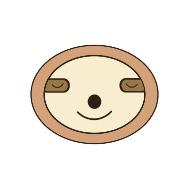 Gülen tembel surat, vektör tasarımı