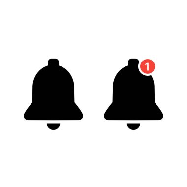 Bildirim çanı simgesi, vektör tasarımı