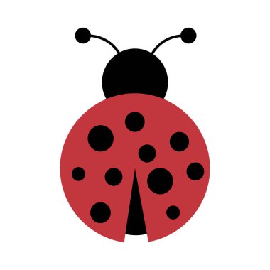 Uğur böceği simgesi, basit vektör tasarımı