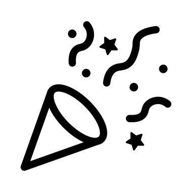 Parti popper simgesi, basit vektör tasarımı