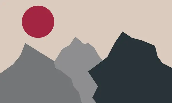 Dağlar ve kızıl güneş