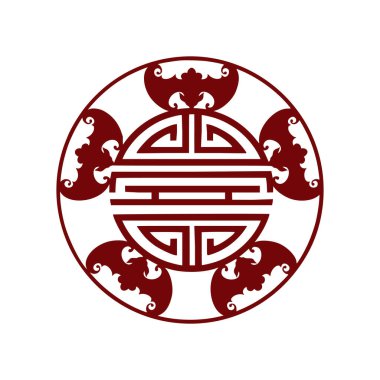 Beş büyük lütuf, Wu Fu, Çin sembolü, vektör tasarımı.