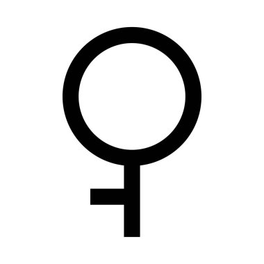 Yarı kız sembolü, cinsiyet simgesi, vektör tasarımı