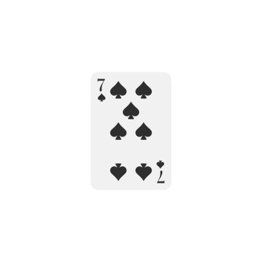 Spades 7, playing card, vector design