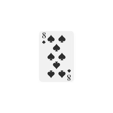 Spades 8, playing card, vector design