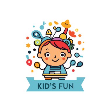 Çocukların Eğlence Logosu tasarımı ve logo şablonu