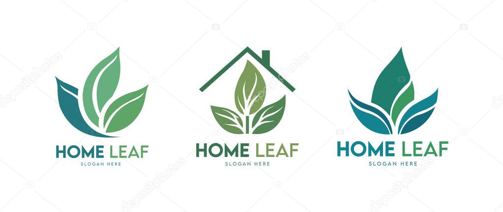 Home Leaf Logo design and logo template