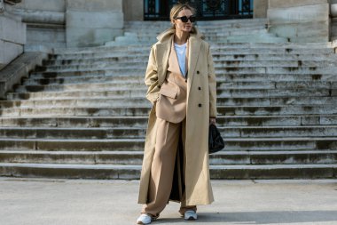 Street style outside CHANEL show, during Paris Fashion Week Womenswear Fall/Winter 20-21. clipart