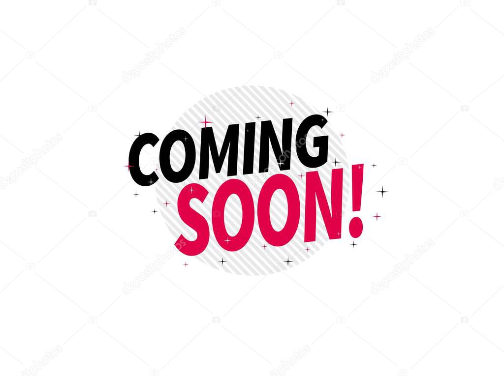 Coming Soon Lettering Design Vector PNG