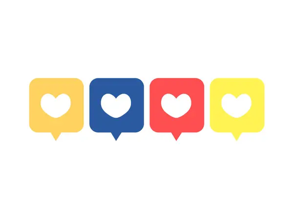 Μέσα Κοινωνικής Δικτύωσης Love Icon Vector — Διανυσματικό Αρχείο