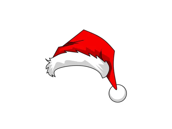 Beyaz arka planda izole edilmiş Noel Baba şapkası