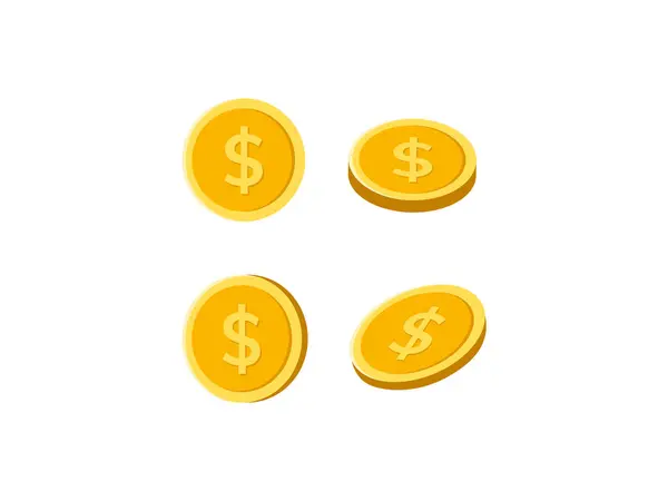 Dolar Altın Para Vektörü 