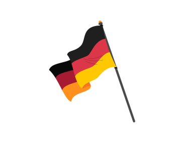 Beyaz arkaplanda Almanya bayrağı ve vektör illüstrasyonu