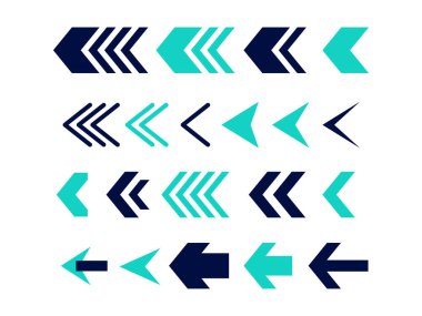 Ok setinin vektör çizimi. tasarım ögeleri