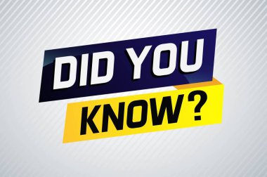 Bunu biliyor muydun? kelime vektör illüstrasyonu ve 3d biçimi, iniş sayfası, şablon, ui, web, mobil uygulama, poster, afiş, broşür, arkaplan, hediye kartı, kupon, etiket, duvar kağıdı