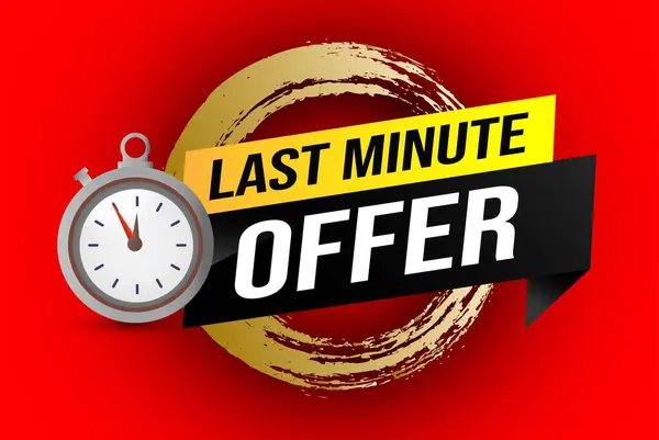 stock vector Last minute offer watch countdown Banner design template for marketing. Last chance promotion or retail. background banner poster modern graphic design for store shop, online store, website